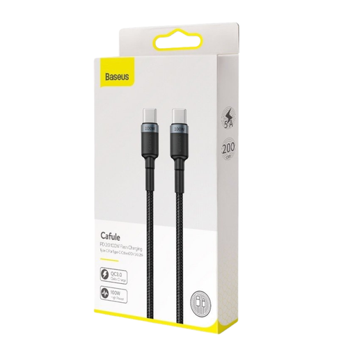 BASEUS USB C To 2m Charging Cable 100W Quick Charger Data for Mobile Phone PC - Picture 7 of 9