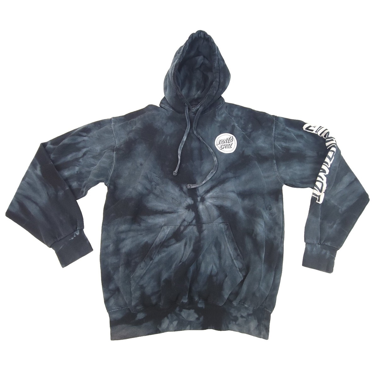 Santa Cruz Skateboards Tie Dye Pullover Hoodie Medium Blue Black