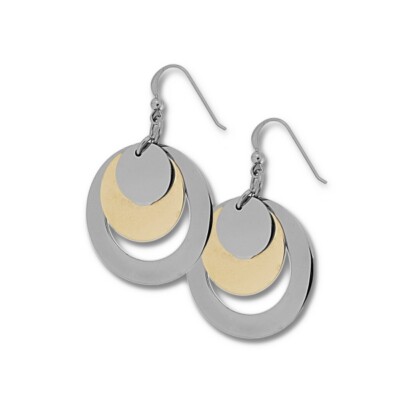 CEM Ohrschmuck Damen Schmuck Ohrpendel bicolor Edelstahl 4-107083