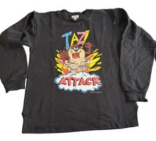 Taz Attack 1997 Warner Bros. Black Youth Sweatshirt Looney Tunes