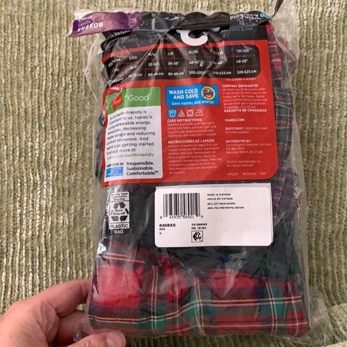 Men’s Plaid Hanes Boxers 5-Pack, Small - Picture 10 of 10