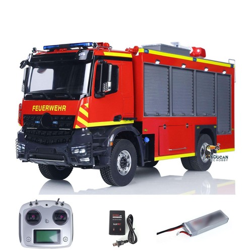 1/14 RTR Elektroauto 4X4 Metallachsen Getriebe 4*4 RC Feuerwehrfahrzeug Licht - Picture 2 of 12