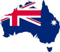 Aufkleber Australien Landkarte Autoaufkleber Sticker 22 X 20 Cm Konturschnitt