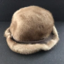 vintage Gwenn Pennington Genuine Mink Honey Blonde Light Brown Brim Hat