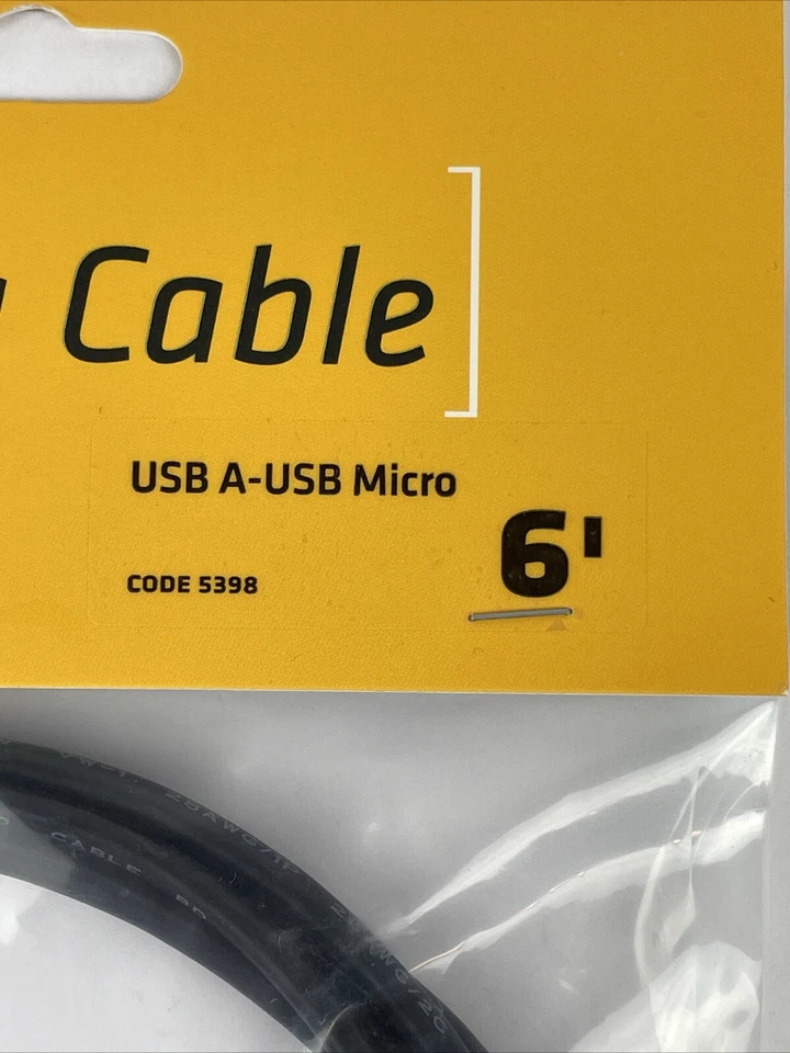 ProMaster #5398 USB 2.0 High Speed Data Cable USB A-USB Micro 6’ New In Package - Image 3 of 4