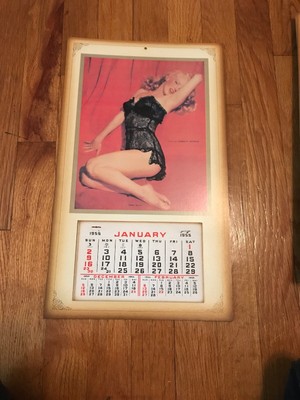 1955 Marilyn Monroe Golden Dreams Calendar Lingerie 1955 17”x10