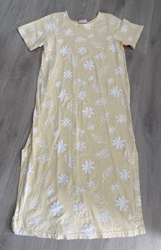Boutique Back Of The Bay Maxi Yellow 100% Yellow Cotton Dress Size M | NEW
