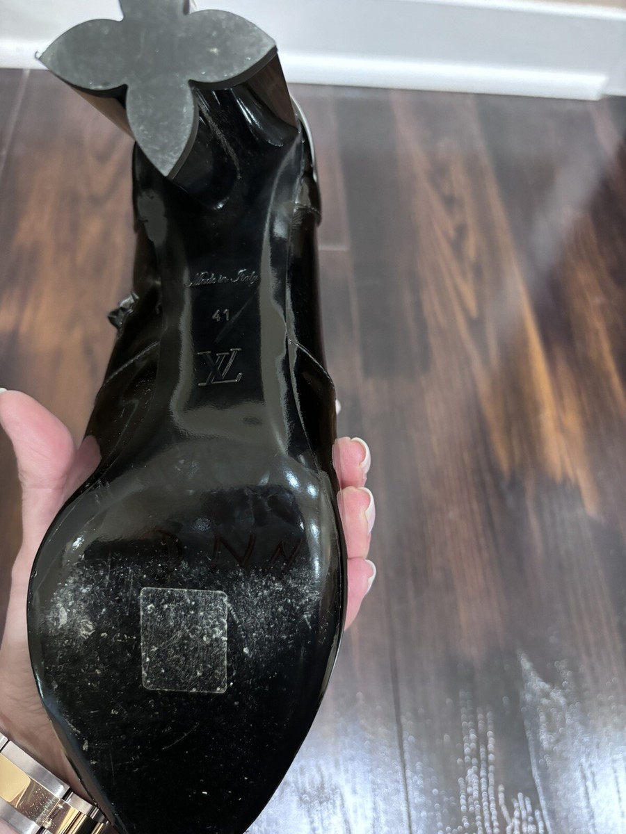 Louis Vuitton Flower Block Silhouette Heel Patent Black  display picture 3