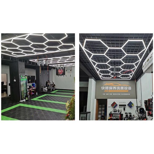 8PC Sechseck Bienenstock Garagenbeleuchtung 6500K 296W LED Hexagon Licht 35520LM - Picture 5 of 14