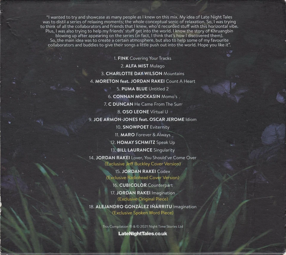 Jordan Rakei ‎– LateNightTales (CD) - Bild 2 von 2