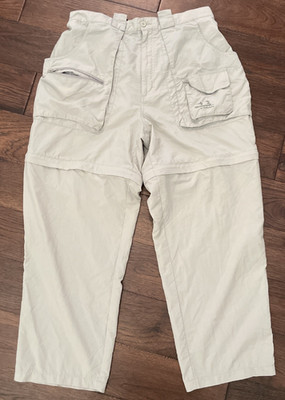 Cabela's Guide wea Pants Men's Large Beige Khaki Cargo 100% Nylon Hiking