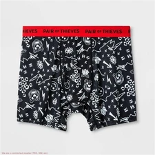 Pair of Thieves Men's Super Fit Boxer Briefs - Black/Red/Shapes M
