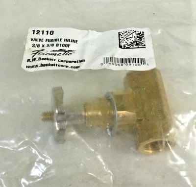 NEW, FIROMATIC R.W. BECKETT VALVE FUSIBLE INLINE 3/8 X 3/8 B100F, 12110 FEMALE