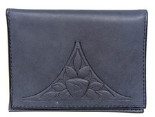 Vintage Rolfs Nostalgia Navy Blue Genuine Leather ID Credit Card Case Wallet