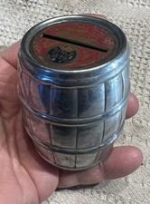 Vintage Barrel bank-metal-Belleville Illinois Savings Bank-1930's