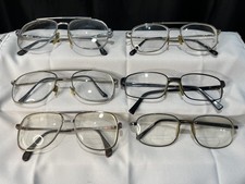 Vintage Men's Prescription Glasses Lot of 6 Bifocal Trifocal READ