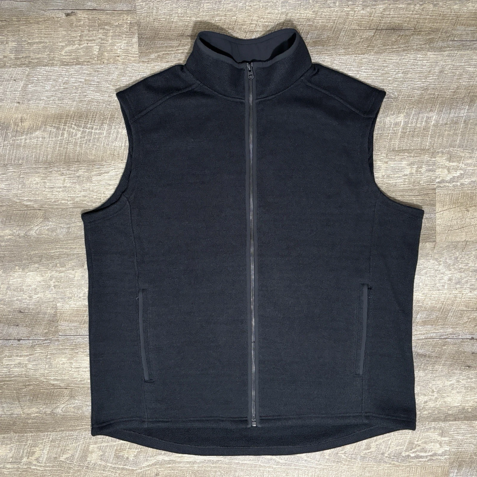 Kuhl Ascendyr Vest Men's XXL Black Full Zip Soft Fleece Pockets Hiking Outdoor