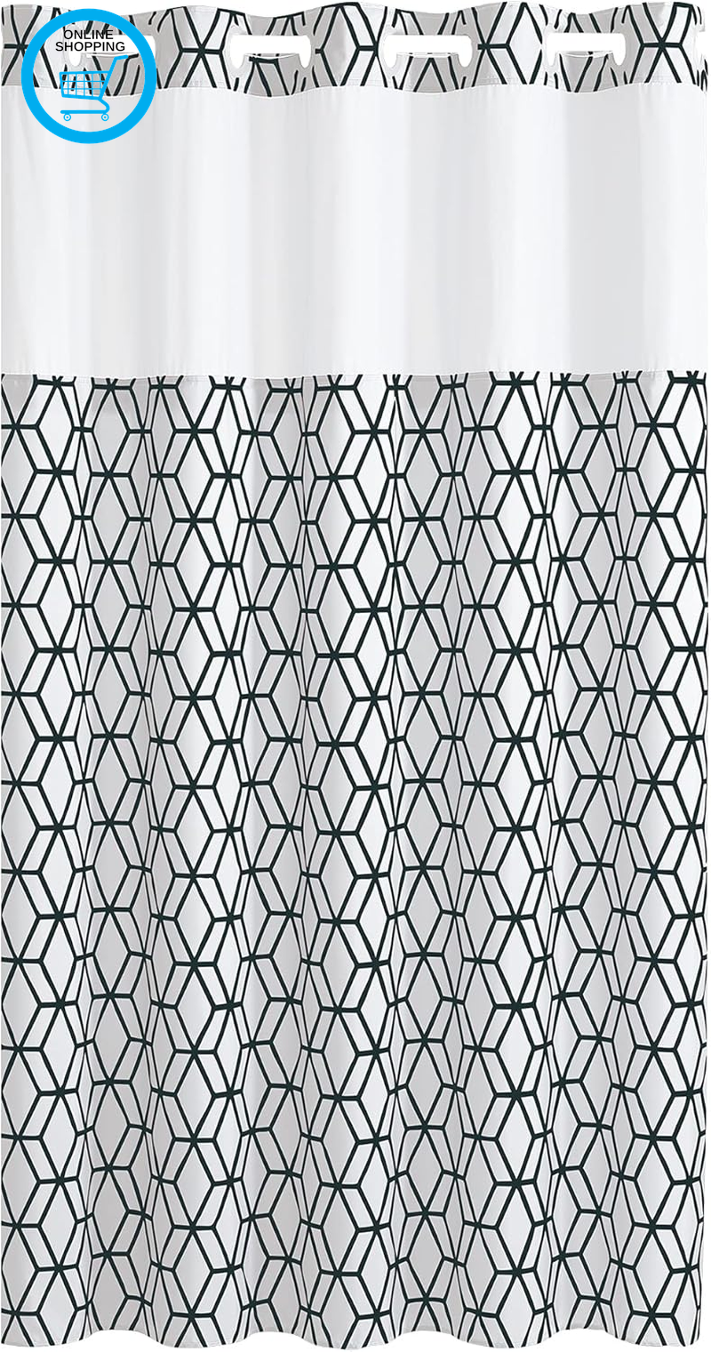 Prism Shower Curtain with Peva Liner, 71 X 74, Black