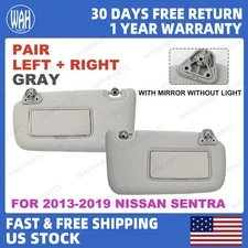 Pair For 13-2019 Nissan Sentra Left & Right Gray Sun Visor w/ Mirror 96401-3SG8A