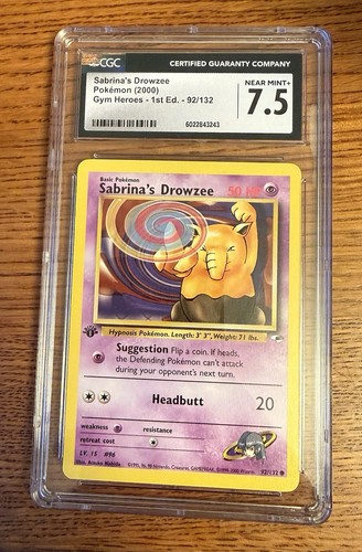 Sabrina's Drowzee (1st Edition) graded CGC 7.5 for sale on eBay