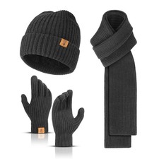 Bufanda gorro hombre invierno lana gruesa casual