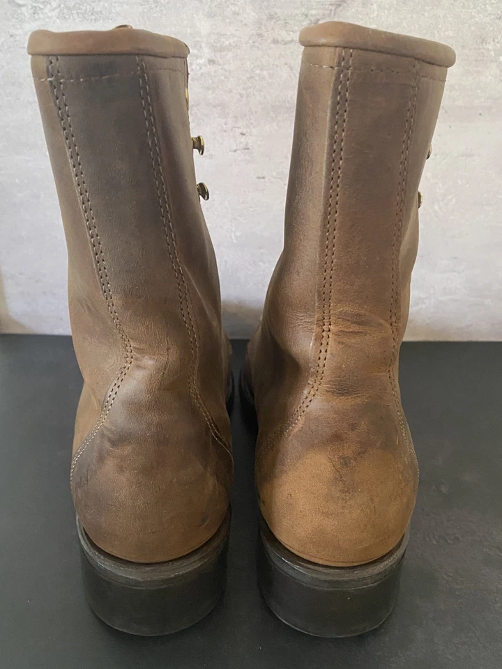 Botas Laredo Femininas 6.5 M Couro Marrom Roper com Cadarço Tornozelo Ocidental Fabricadas nos EUA - Imagem 4 de 4