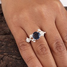 London Blue Topaz Gemstone 925 Sterling Silver Jewelry Engagement Ring For Women