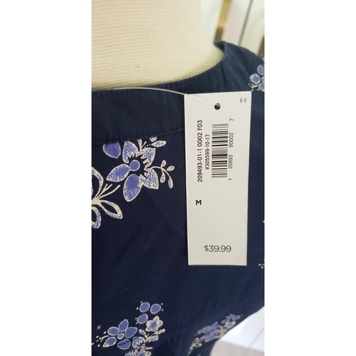 Old Navy Dress Womens M Navy Blue Floral Sleeveless Ruffle Summer Above the Knee - Picture 4 of 7