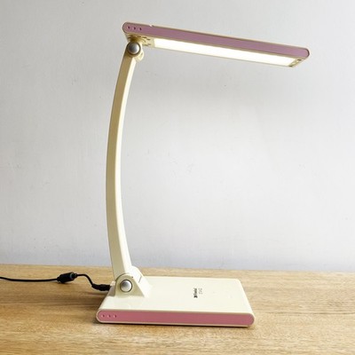 Retro dimmbare LED Schreibtischlampe Leuchte Kunststoff verstellbar creme und rosa 3M