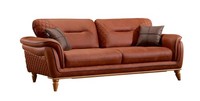 Modernes Orangefarbenes Stoffsofa Mit Holzrahmen FüR Wohnzimmer