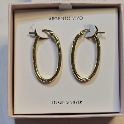 Pendientes Argento Vivo Vermeil Chapados en Oro 14k Plata de Ley ¡Nuevos! - Imagen 1 de 7