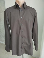 Men Olympus shirt brown cotton 36/S/44