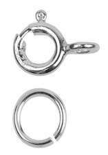 2Pcs Sterling Silver 6mm Closed Bolt Ring Clasp  6mm Jump Ring Necklace Repair