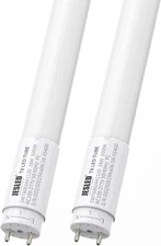 2 Pack 4FT T8 LED Tube Light Bulbs Glass 18W 5000K Garage 4 Foot LED Shop Lights