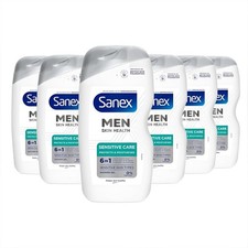 Sanex Men Skin Health Sensitive Care Shower Gel 400ml x 6 - men’s body wash - pr 7.85 per litre