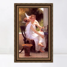 Framed Canvas Art Giclee Print Work Interrupted by William Adolphe Bouguereau