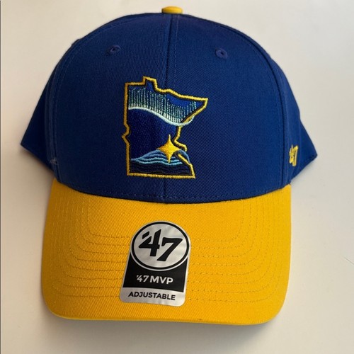 47 MVP Blue and Yellow Embroidered adjustable Cap Minnesota twin cap team New - Picture 5 of 7