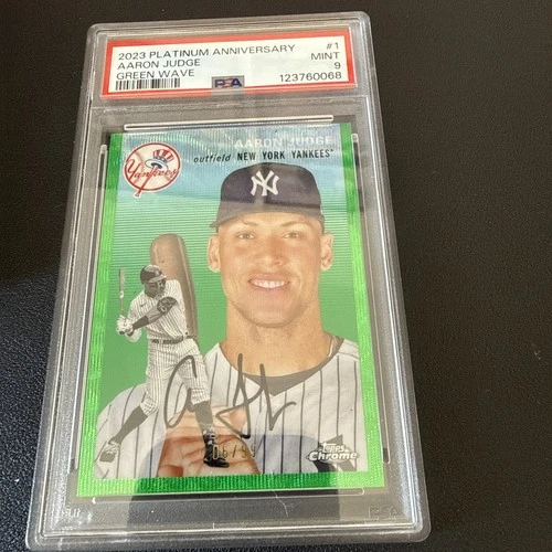 2023 Topps Chrome Platinum Anniversary - Aaron Judge #1 Green Wave  /99 PSA 9