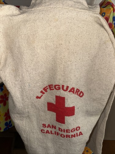 Vintage Lifeguard San Diego California CottonPullover Hoodie Sweatshirt~Size L - Picture 4 of 13