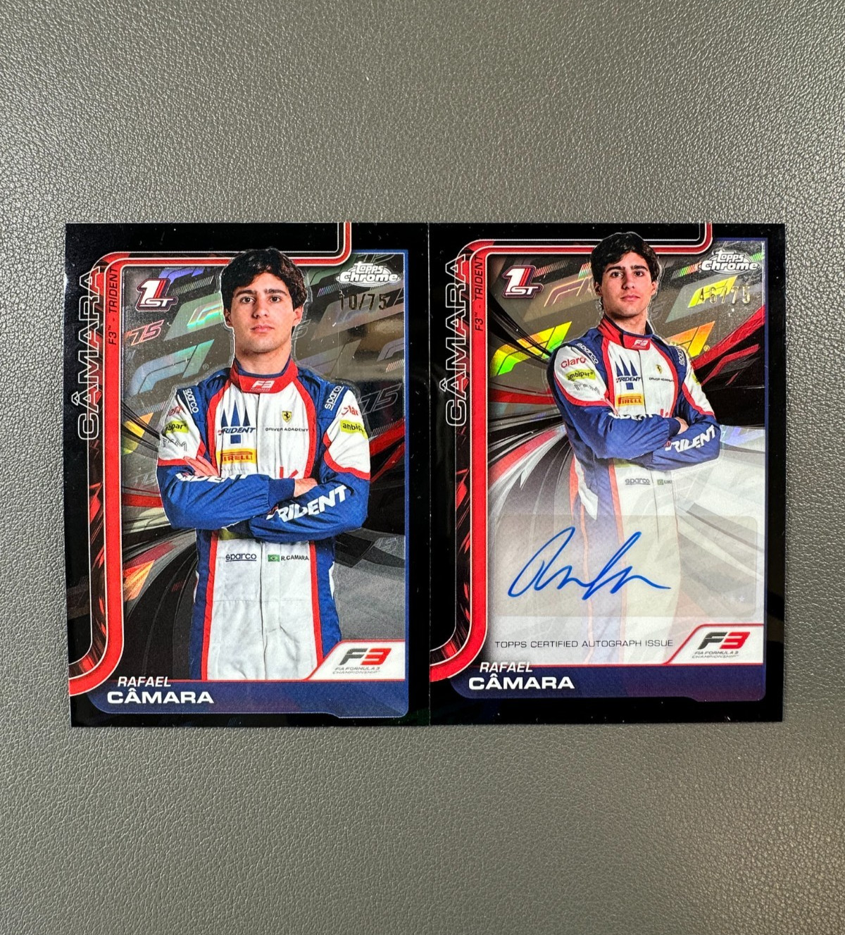 2025 TOPPS CHROME F1 RAFAEL CAMARA 75TH /75 BLACK LOGO PORTRAIT auto lot2