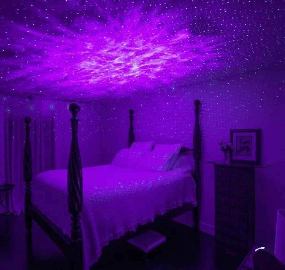 BlissLights Sky Lite Galaxy Projector w/ LED Blue Stars Purple Cloud NEW in box - Image 2 of 4