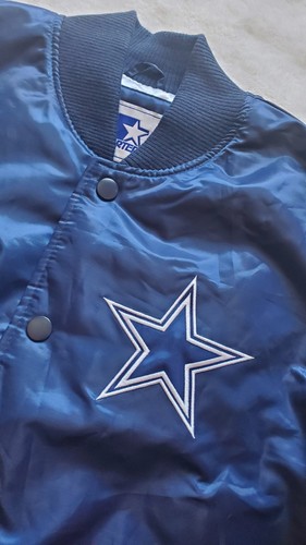 Dallas Cowboy Starter Home Varisty Jacket Full Snap Quilt Lined Sz Medium - Picture 4 of 13