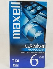 Maxell 214016 120 Minute Gx Silver Video Tape On VHS Blank Brand New