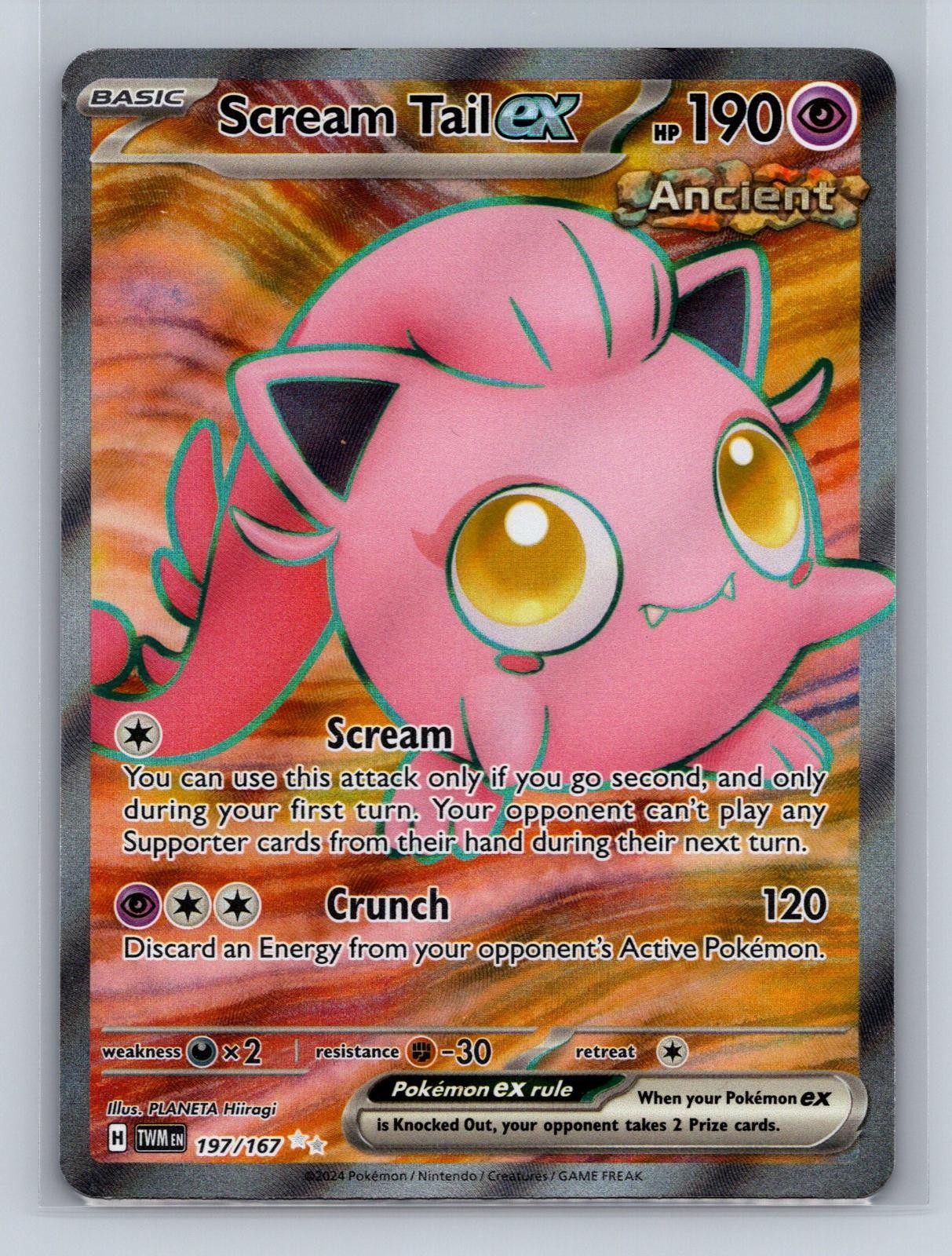 Scream Tail ex 197/167 Ultra Rare Twilight Masquerade Pokemon Holo LP
