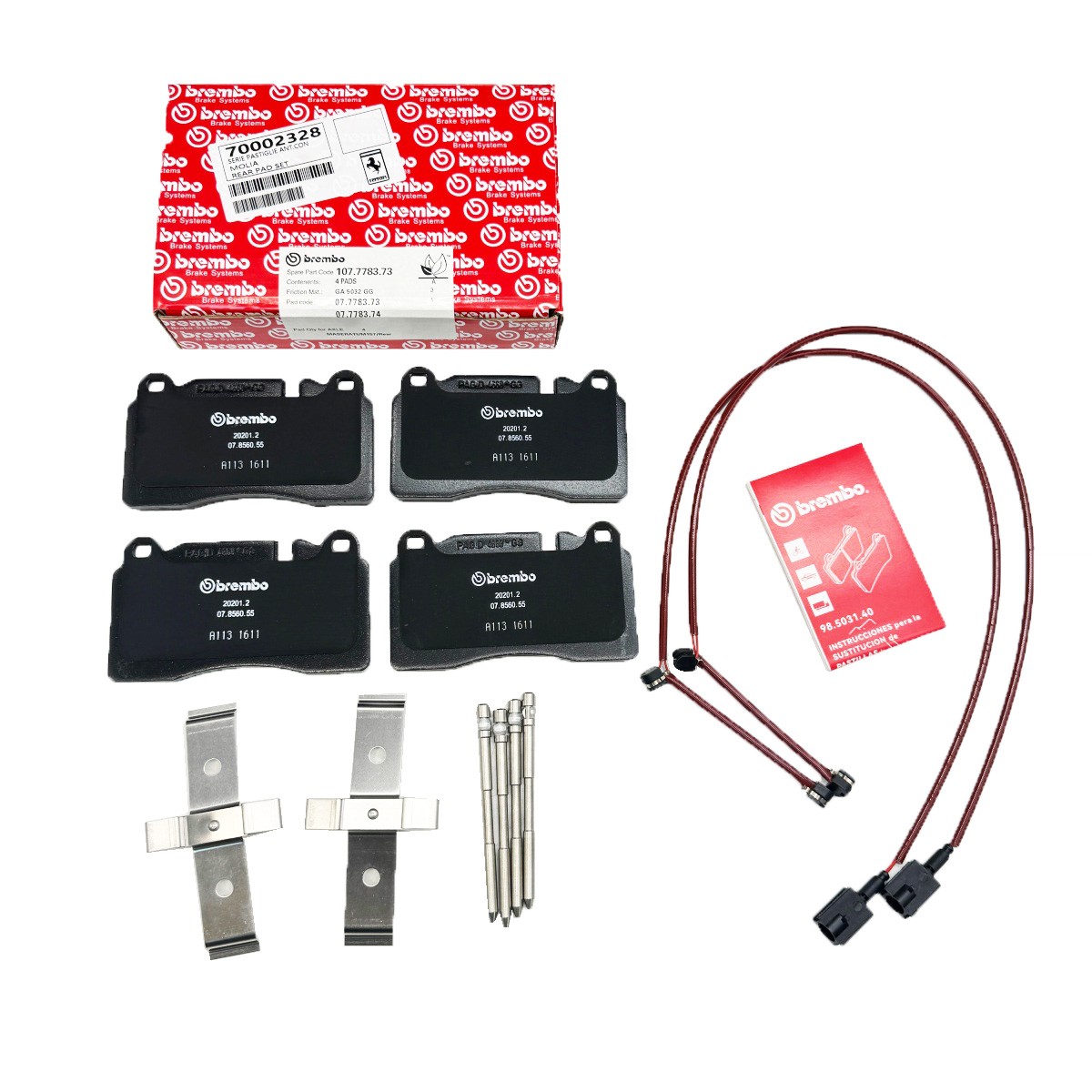 70002328 Rear Brake Pads Kit With Springs & Sensors for Ferrari FF, GTC4 LUSSO