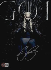 Emilia Clarke Autographed 11x14 Game of Thrones Photo Beckett BAS Witnessed