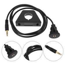  1Set Panel Mount Stereo Audio Cable 3.5mm - Waterproof 1/8" Male Plug to Female