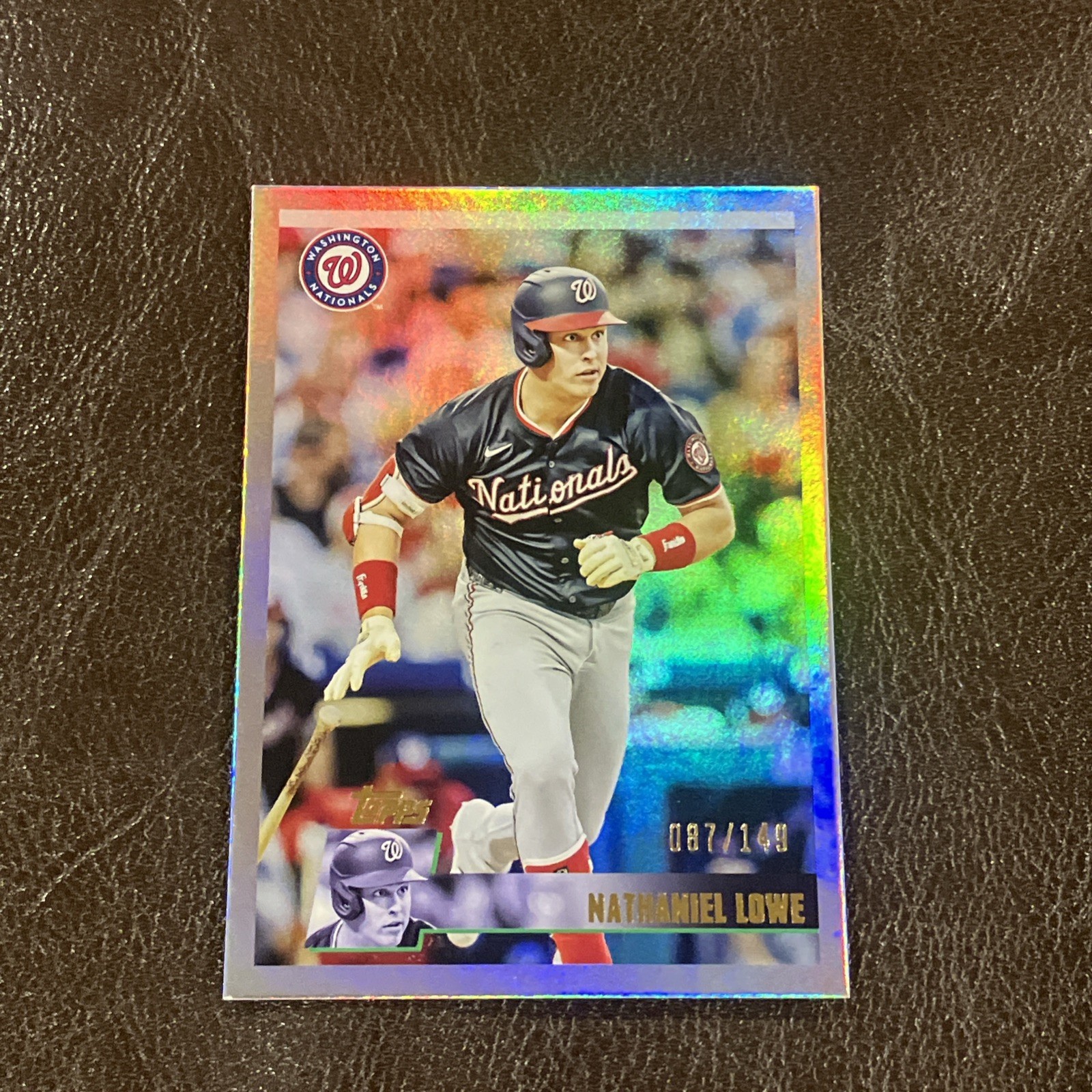 Nathaniel Lowe 2025 Topps Archives #135 Rainbow Foilboard 87/149 Nationals