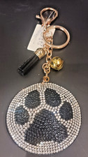 Bling DOG PAW 3D/Puffy Rheinstone Keychain, Handbag / Backpack Purse Charm USA