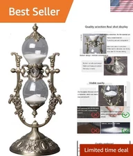 Hourglss Timer, 15 Minutes Embossed Golden Hourglss Timer,Used for Vintge Hom...